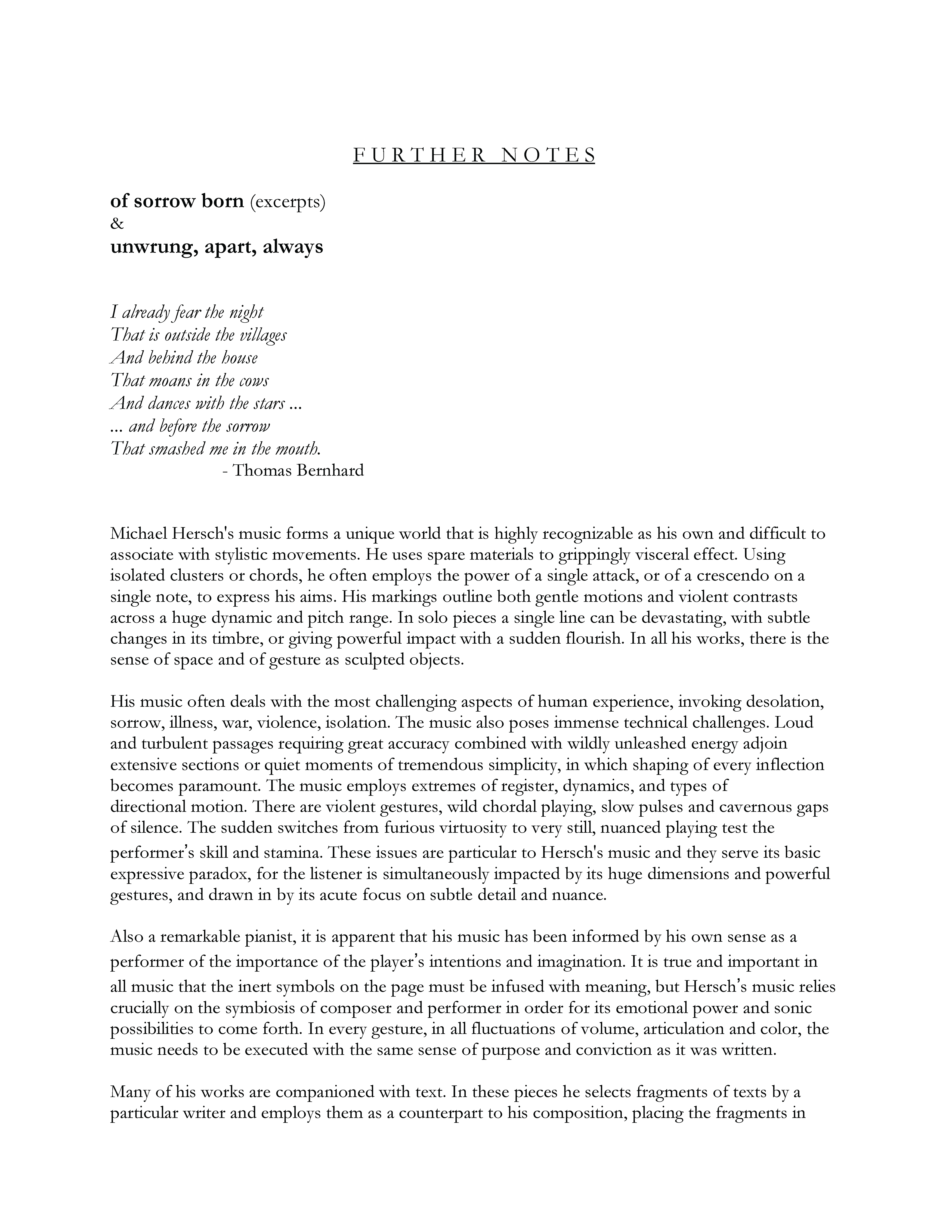 Unwrung Concert Program Booklet